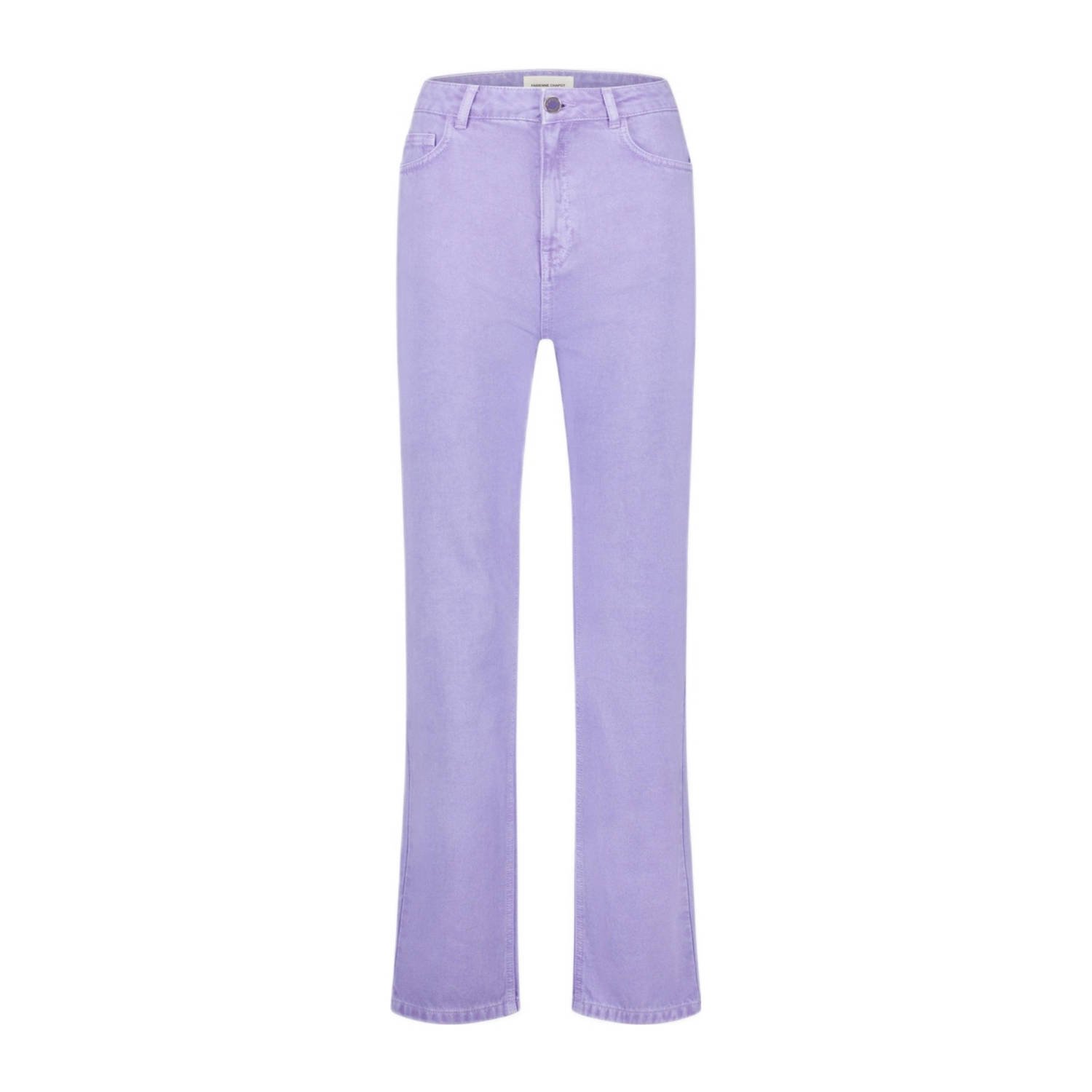 Fabienne Chapot Mid-hoge taille denim broek met rechte pijpen Purple Dames