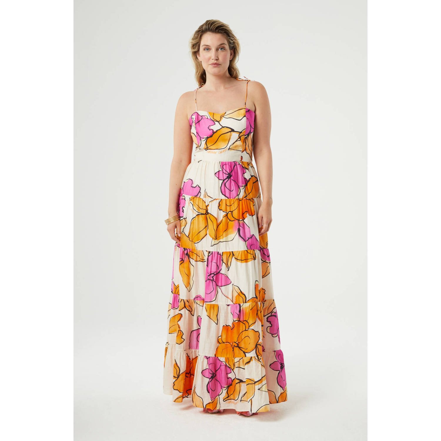 Fabienne Chapot Alice Maxi Jurk Mimosa Cassis Print Multicolor Dames