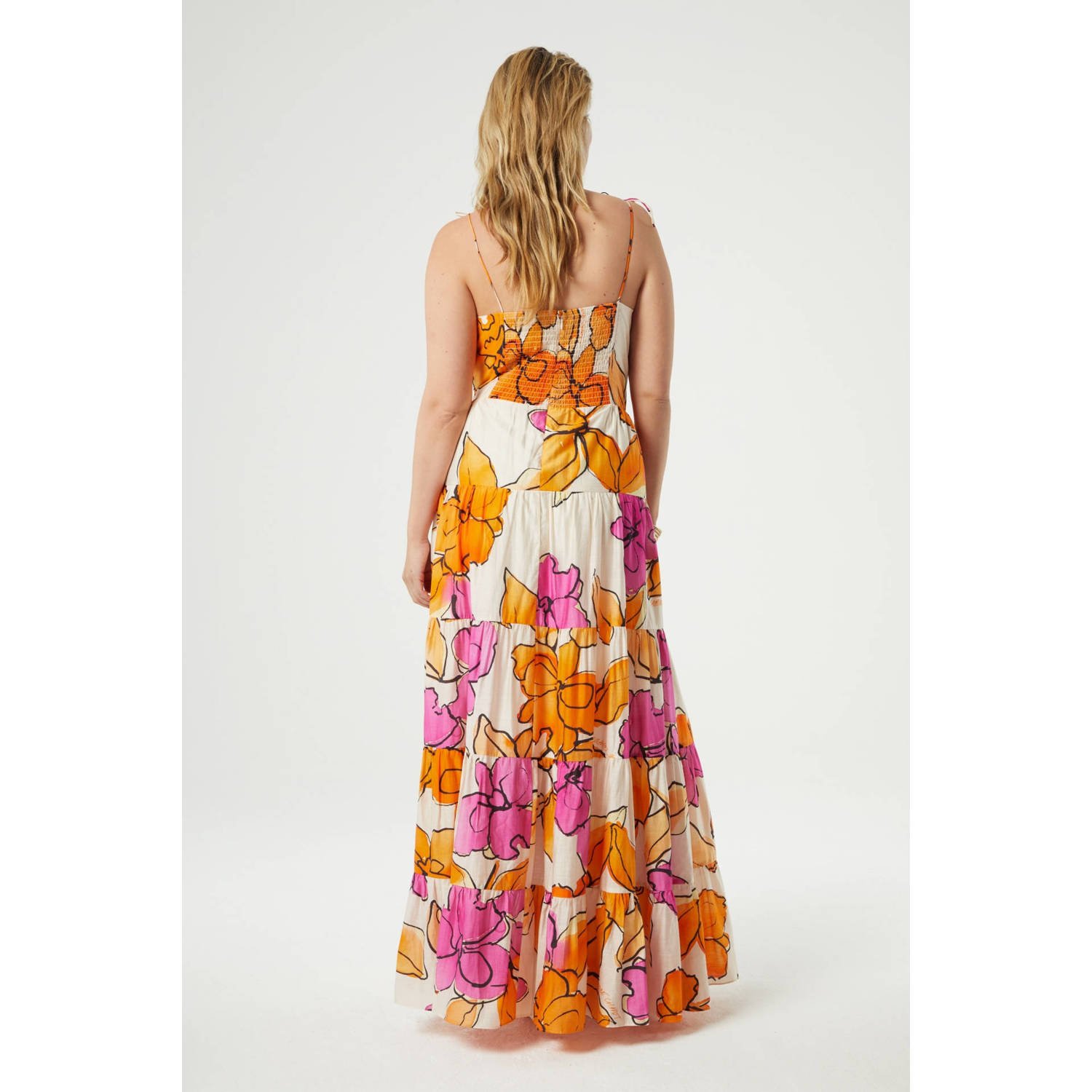 Fabienne Chapot maxi jurk met all over print oranje roze