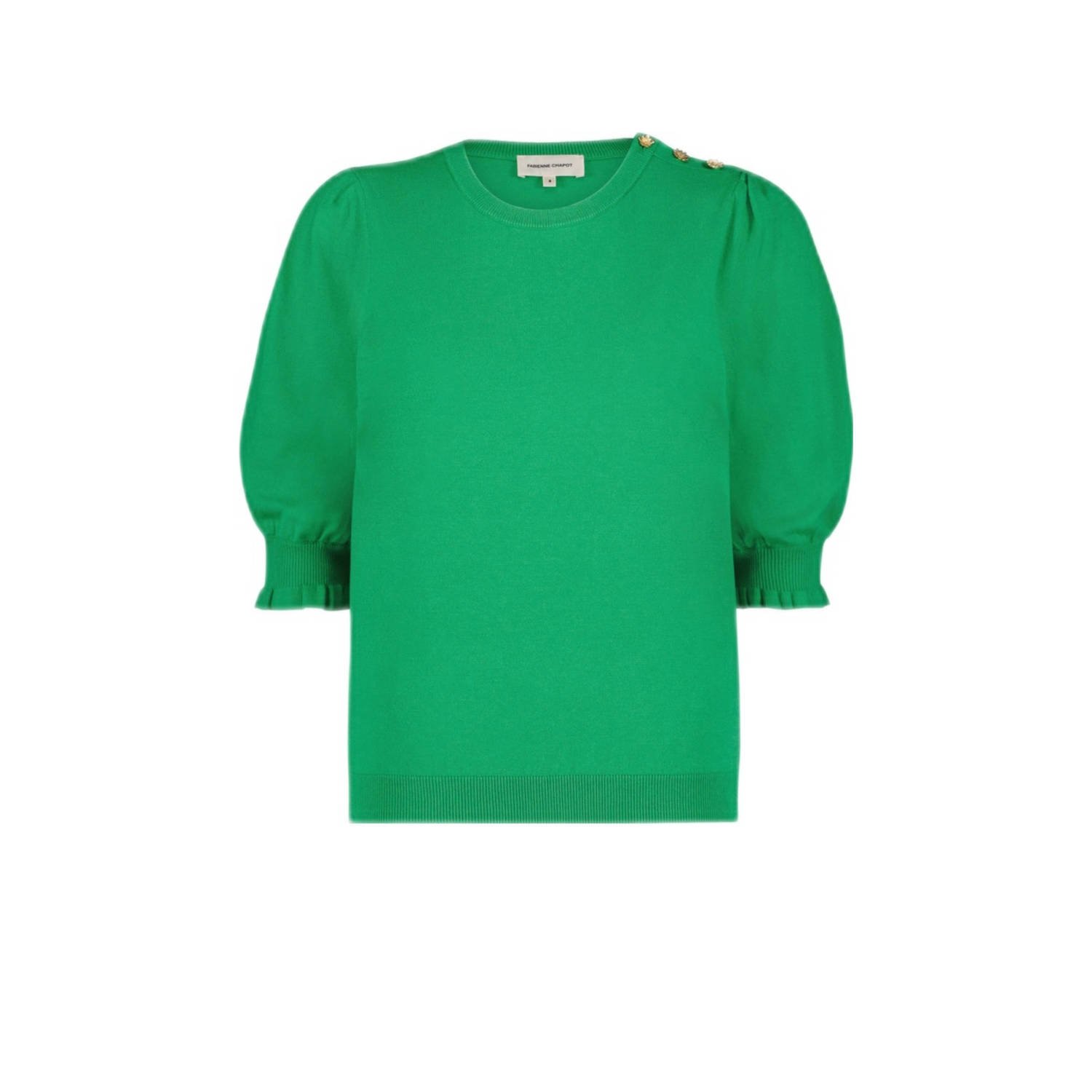 Fabienne Chapot Bloemen Pullover met 3 4 Mouwen Green Dames
