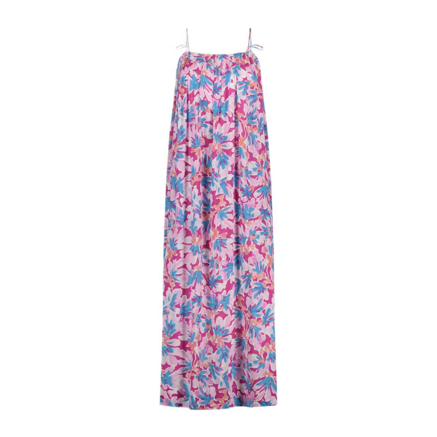 Fabienne Chapot gebloemde maxi jurk roze lichtroze blauw