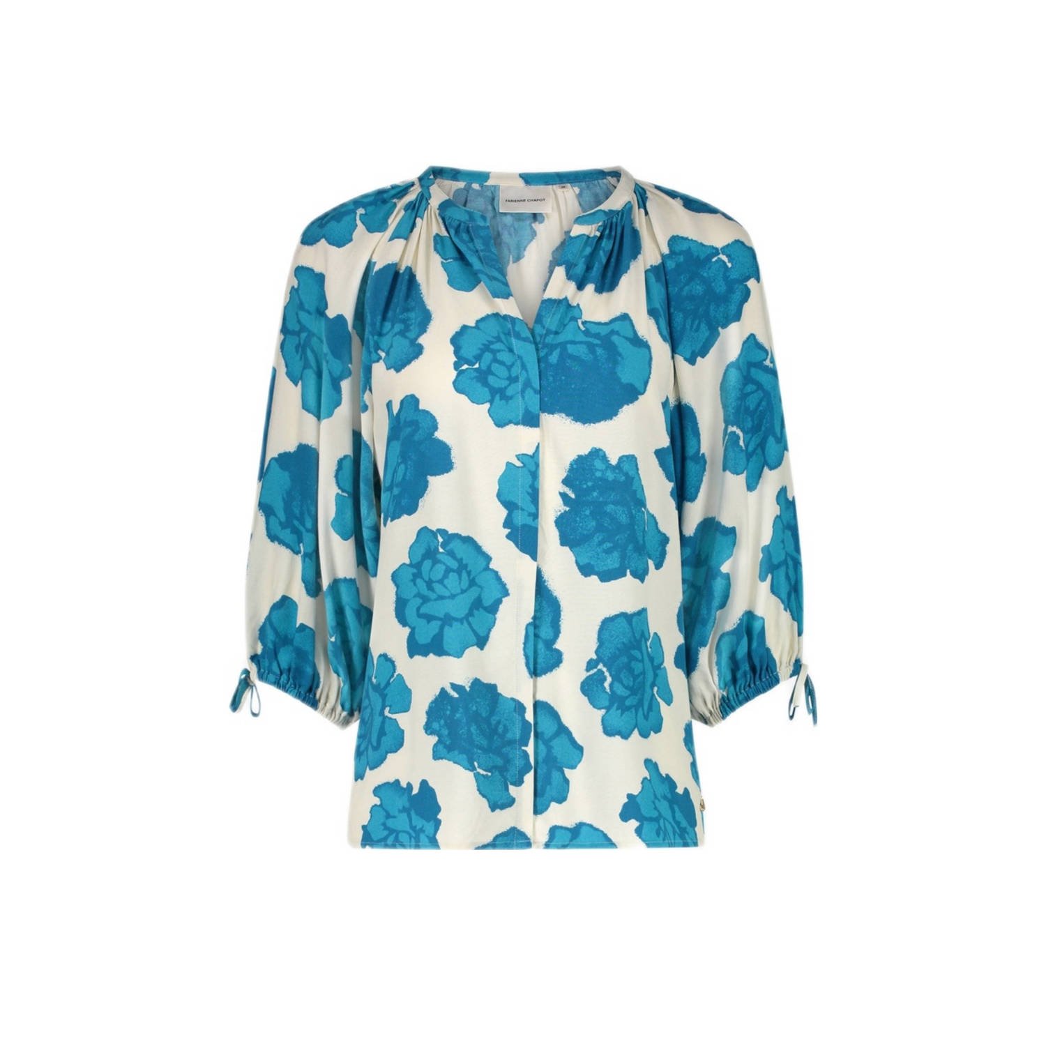 Fabienne Chapot gebloemde blouse blauw wit