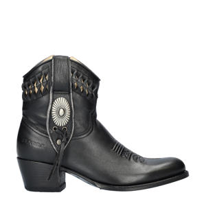 leren cowboylaarzen zwart