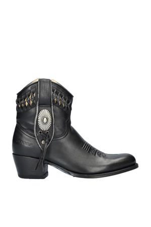leren cowboylaarzen zwart