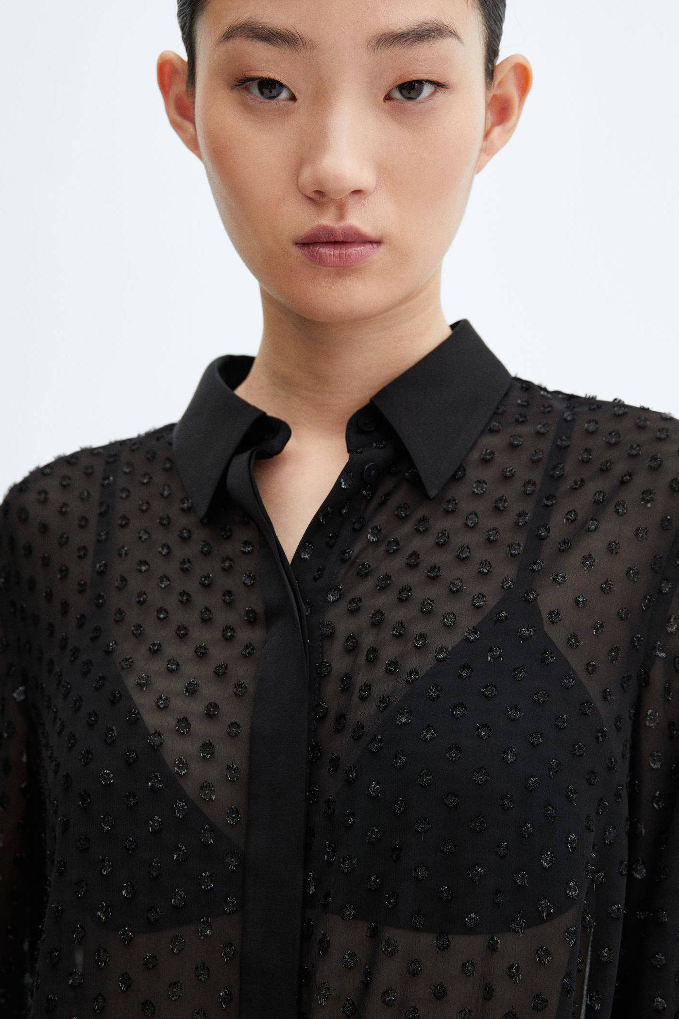 Blouse Transparant Dames Sexy Vrouwen Blouse Top Solide
