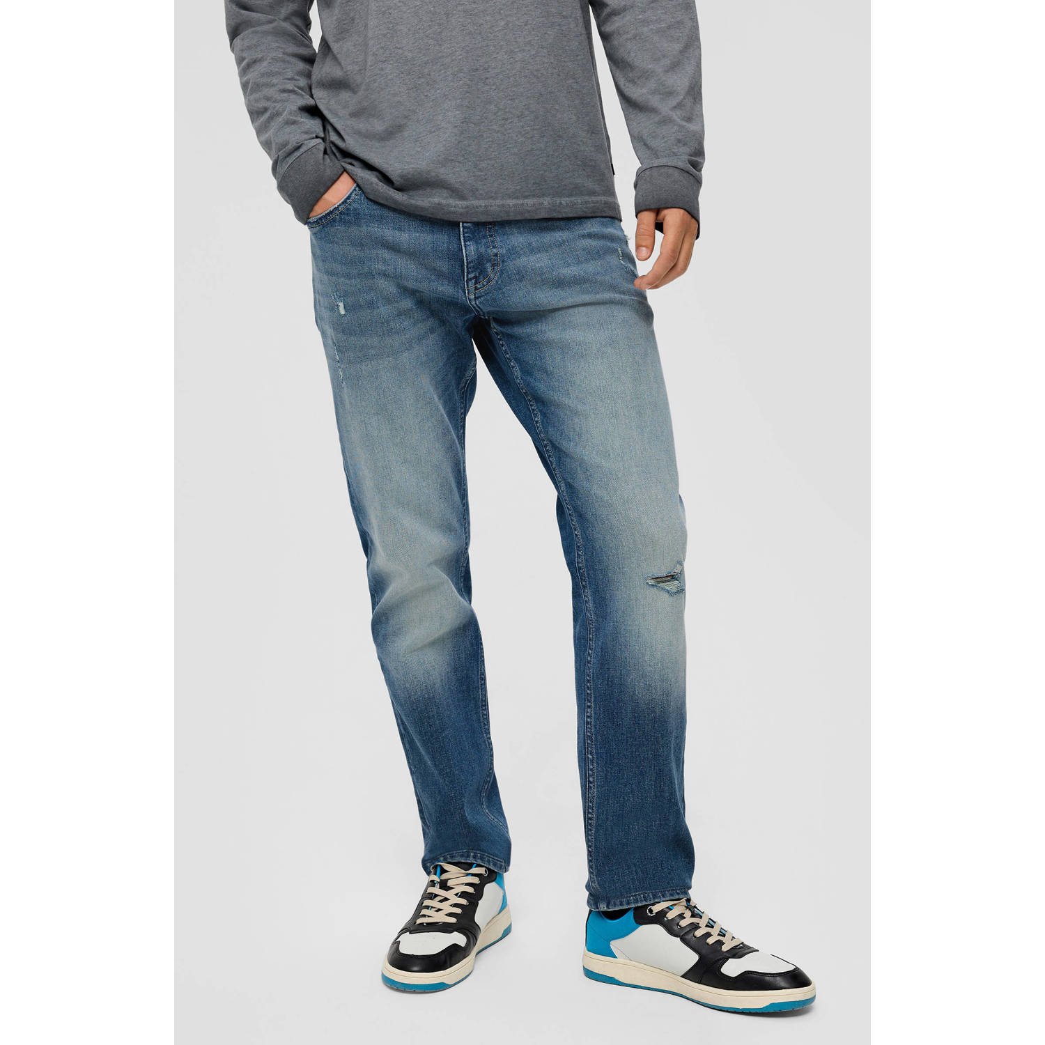 Q S by s.Oliver regular fit jeans Pete blauw