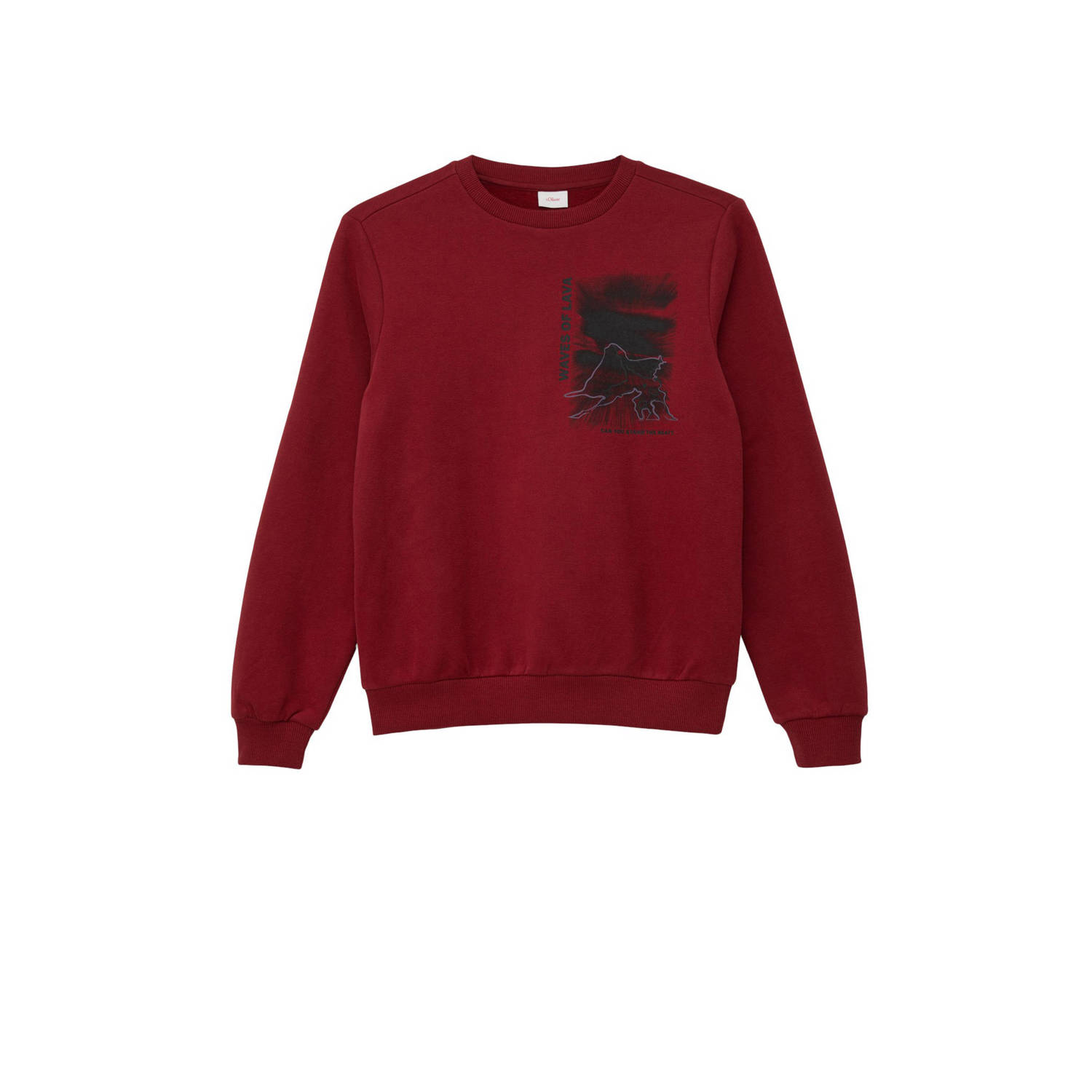 S.Oliver sweater met printopdruk donkerrood Printopdruk 164