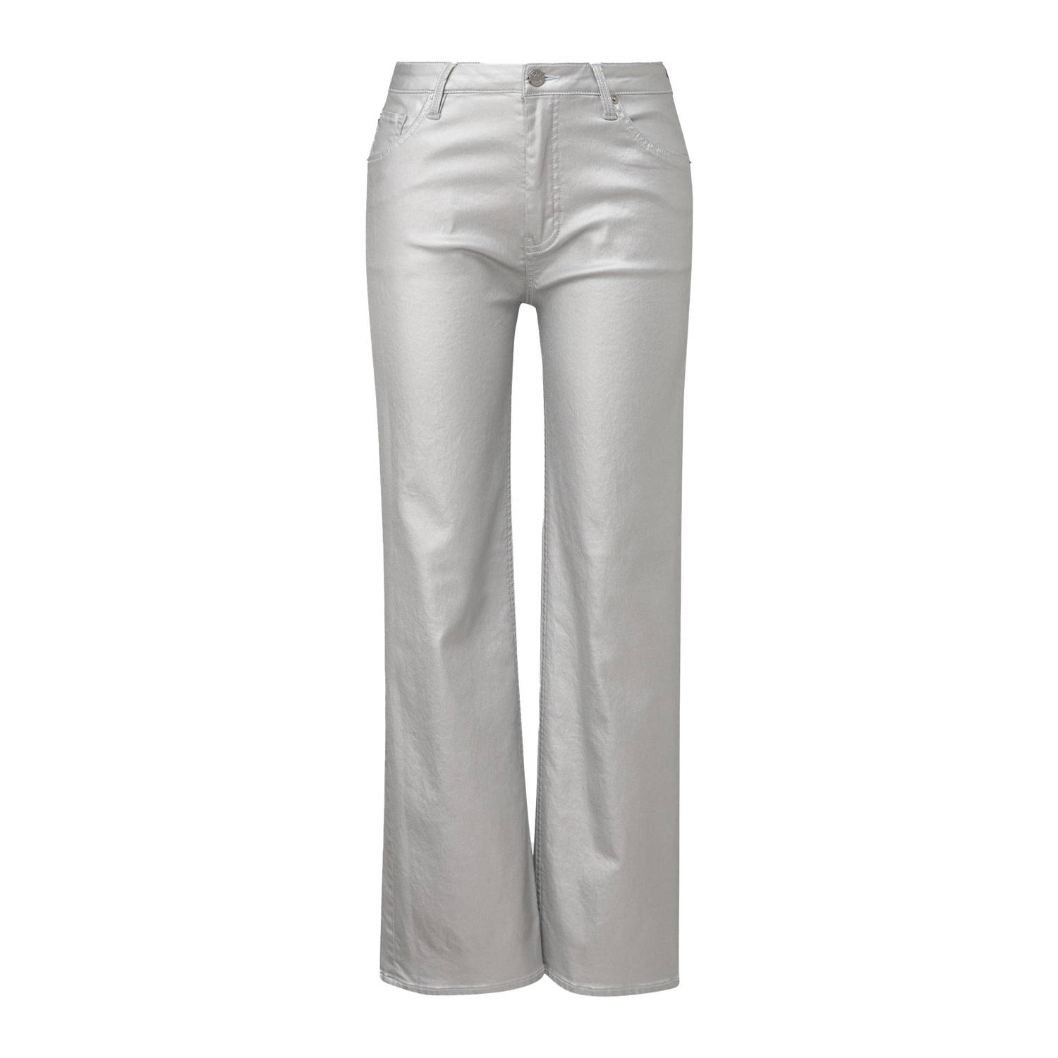 S.Oliver metallic regular jeans zilver