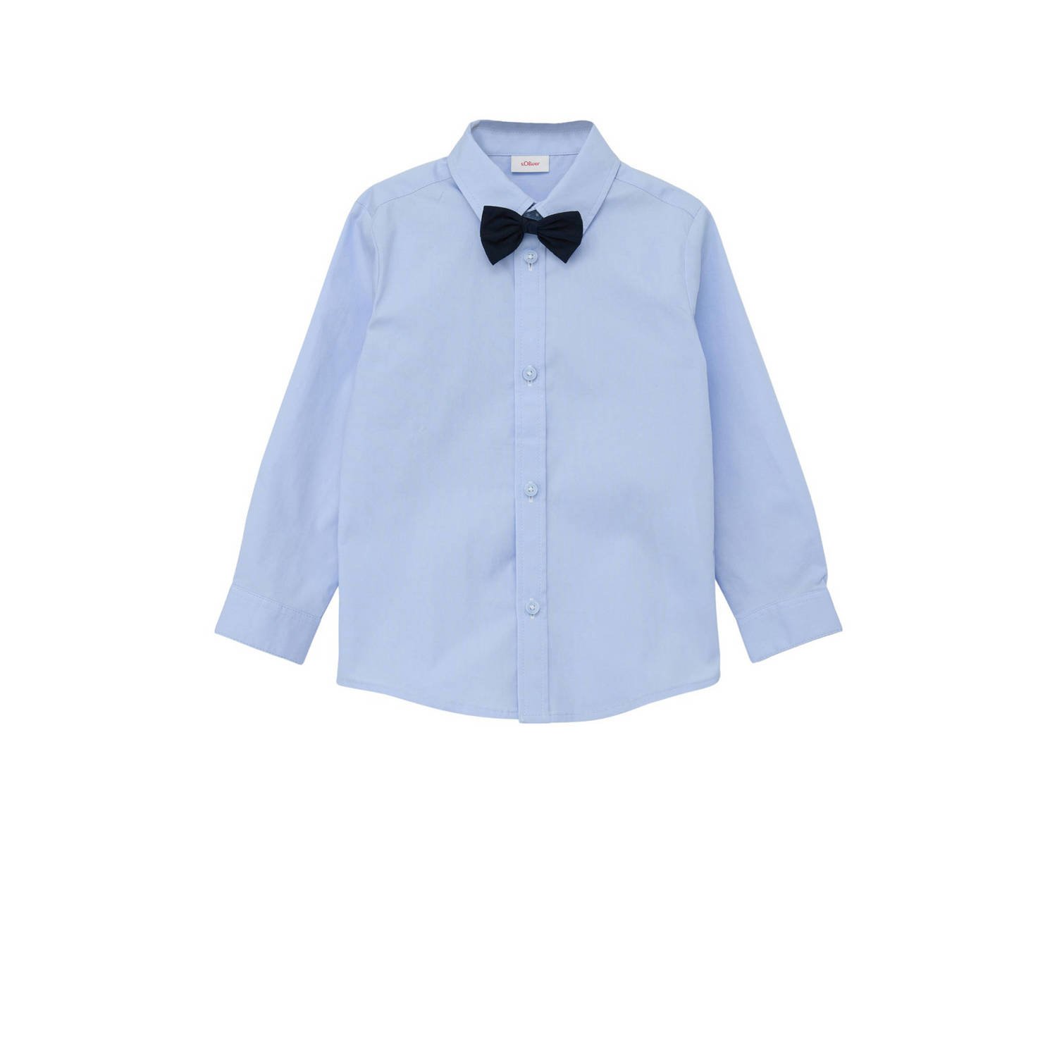 S.Oliver overhemd lichtblauw Jongens Katoen Klassieke kraag Effen 104 110