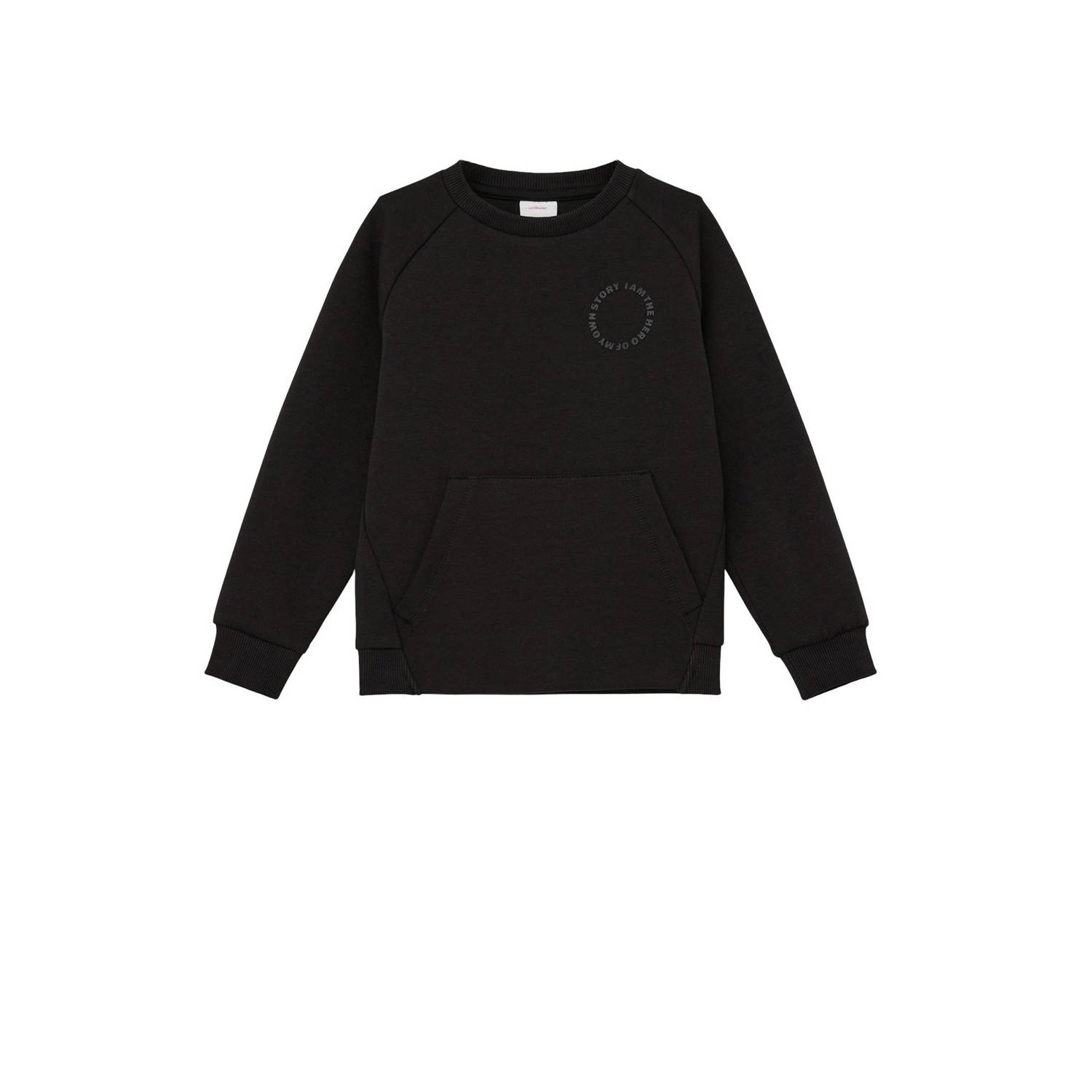S.Oliver sweater met backprint zwart Backprint 104 110