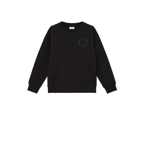 s.Oliver sweater met backprint zwart