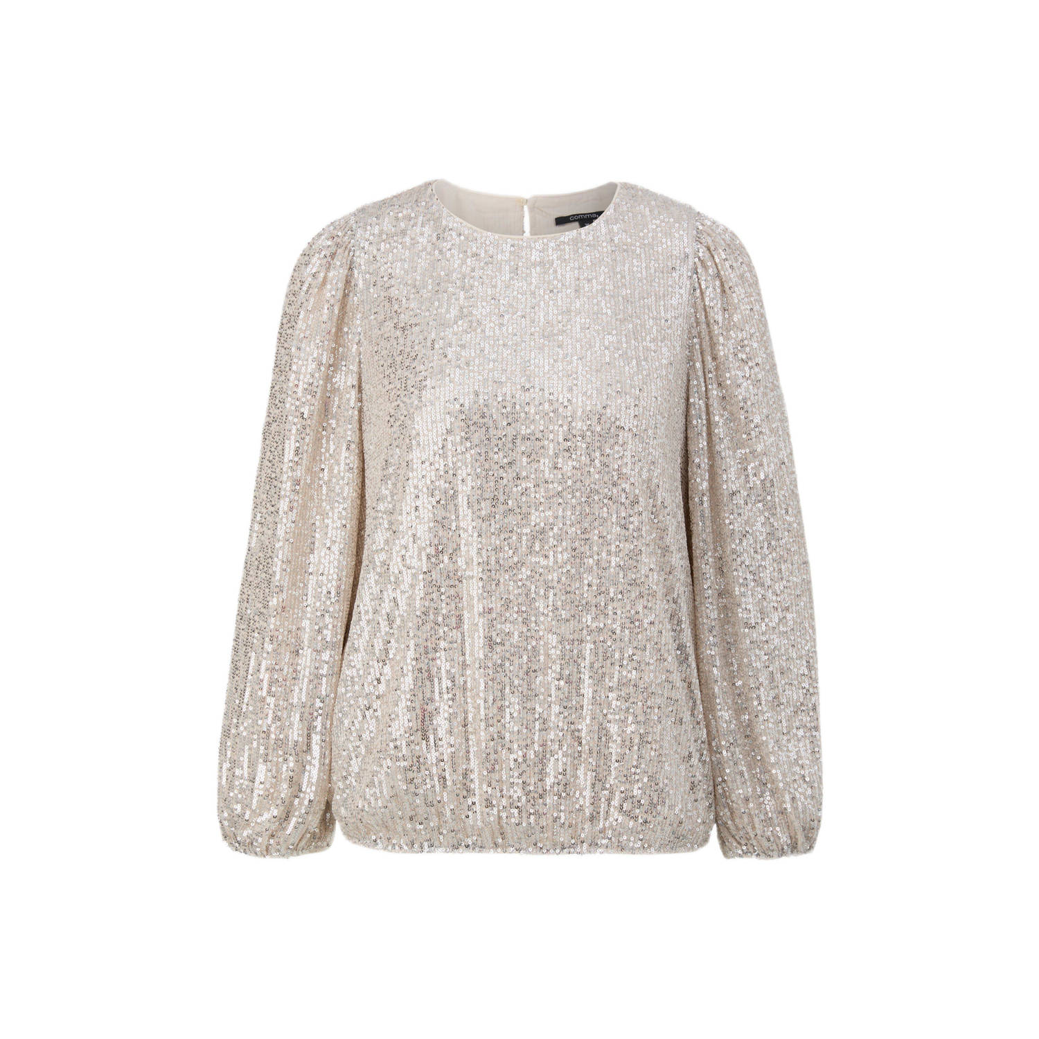 Comma top met pailletten zilver