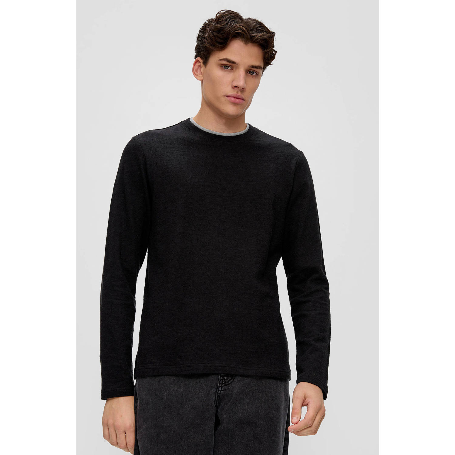 Q S by s.Oliver regular fit longsleeve zwart