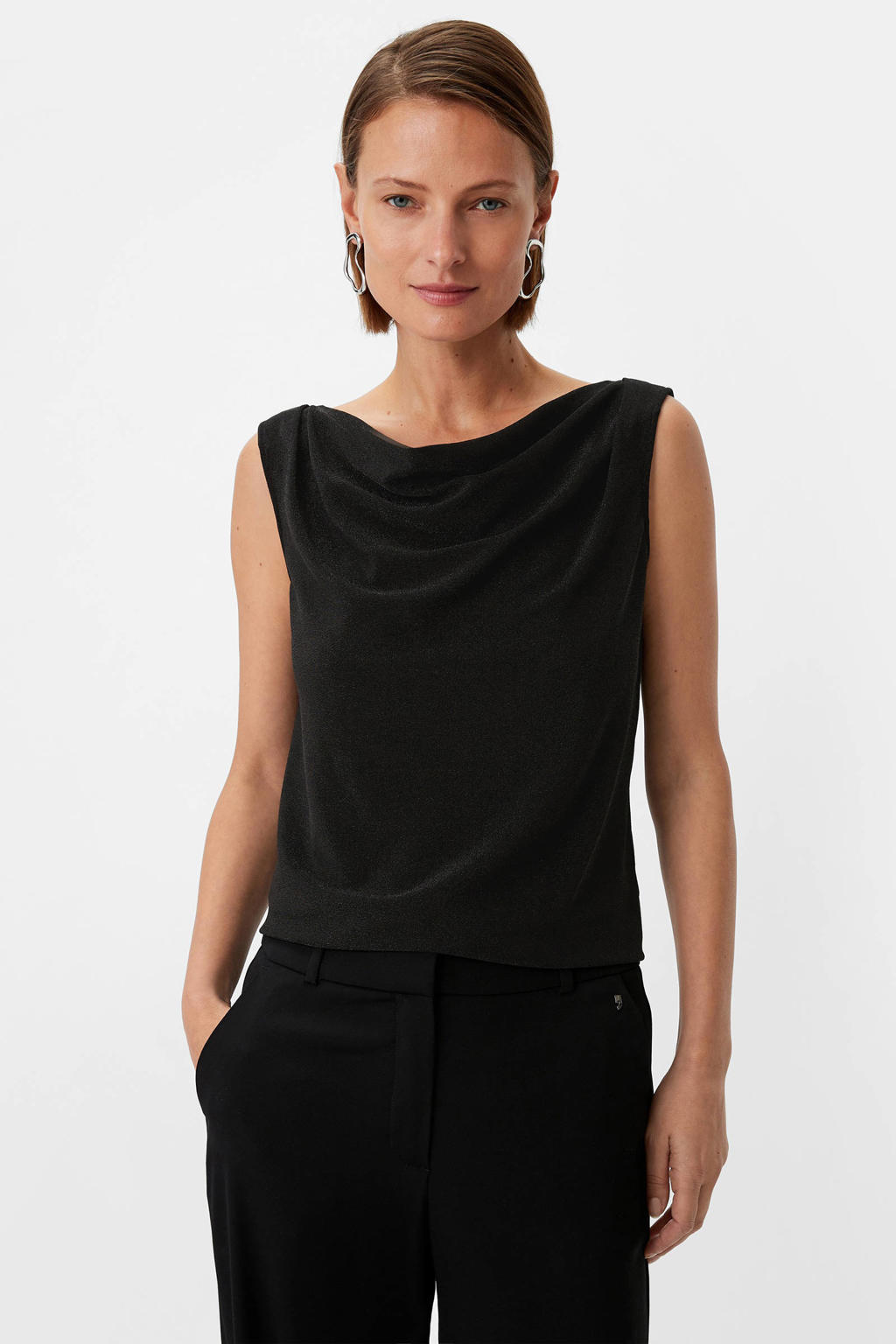 comma top met glitters zwart/ zilver | wehkamp