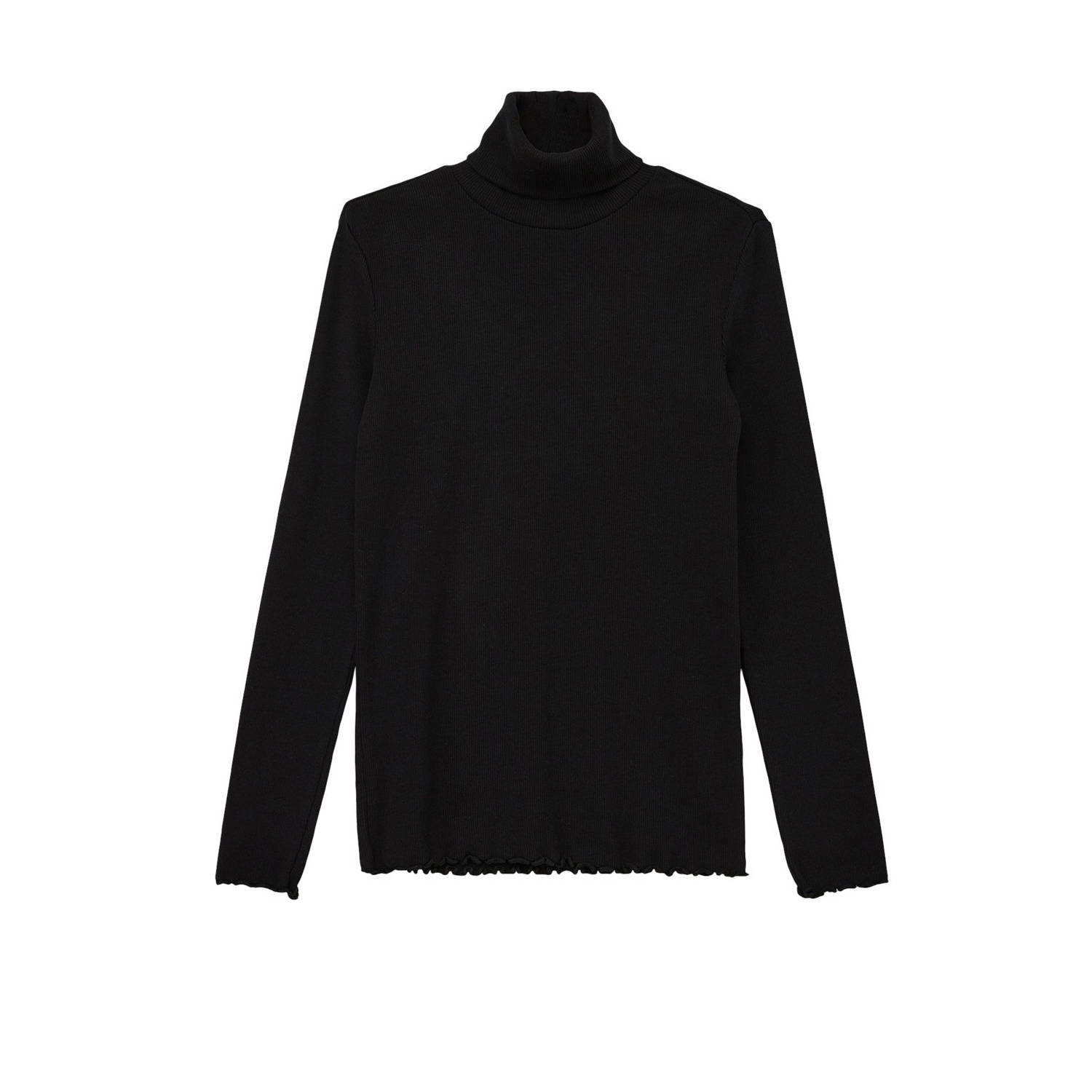 S.Oliver longsleeve zwart Trui Meisjes Stretchkatoen Col Effen 152