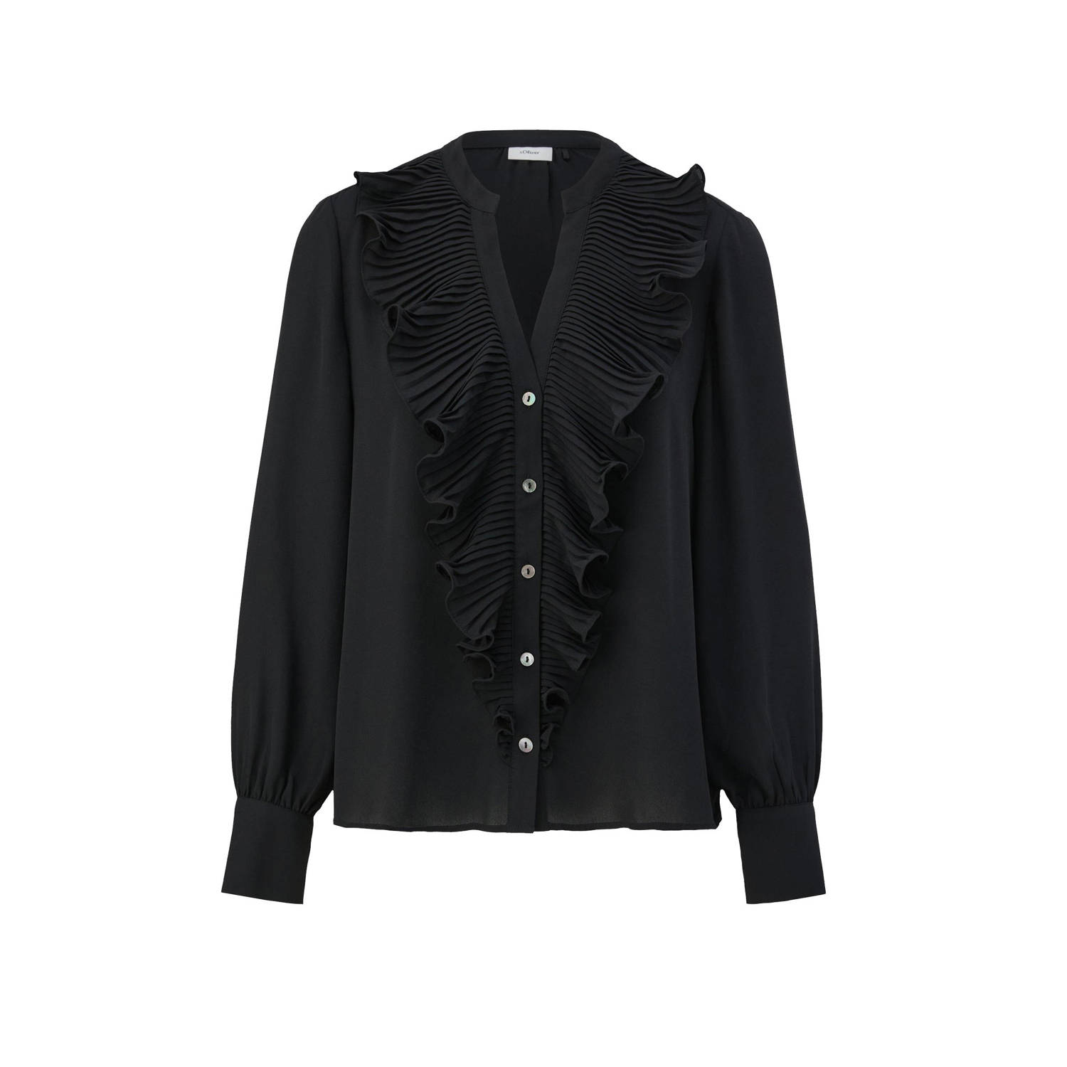 S.Oliver BLACK LABEL blouse met ruches zwart