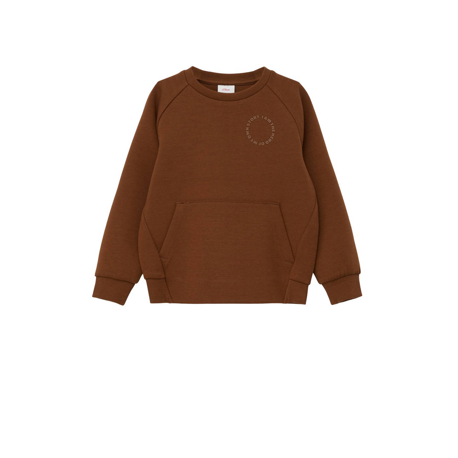 s.Oliver sweater met backprint bruin