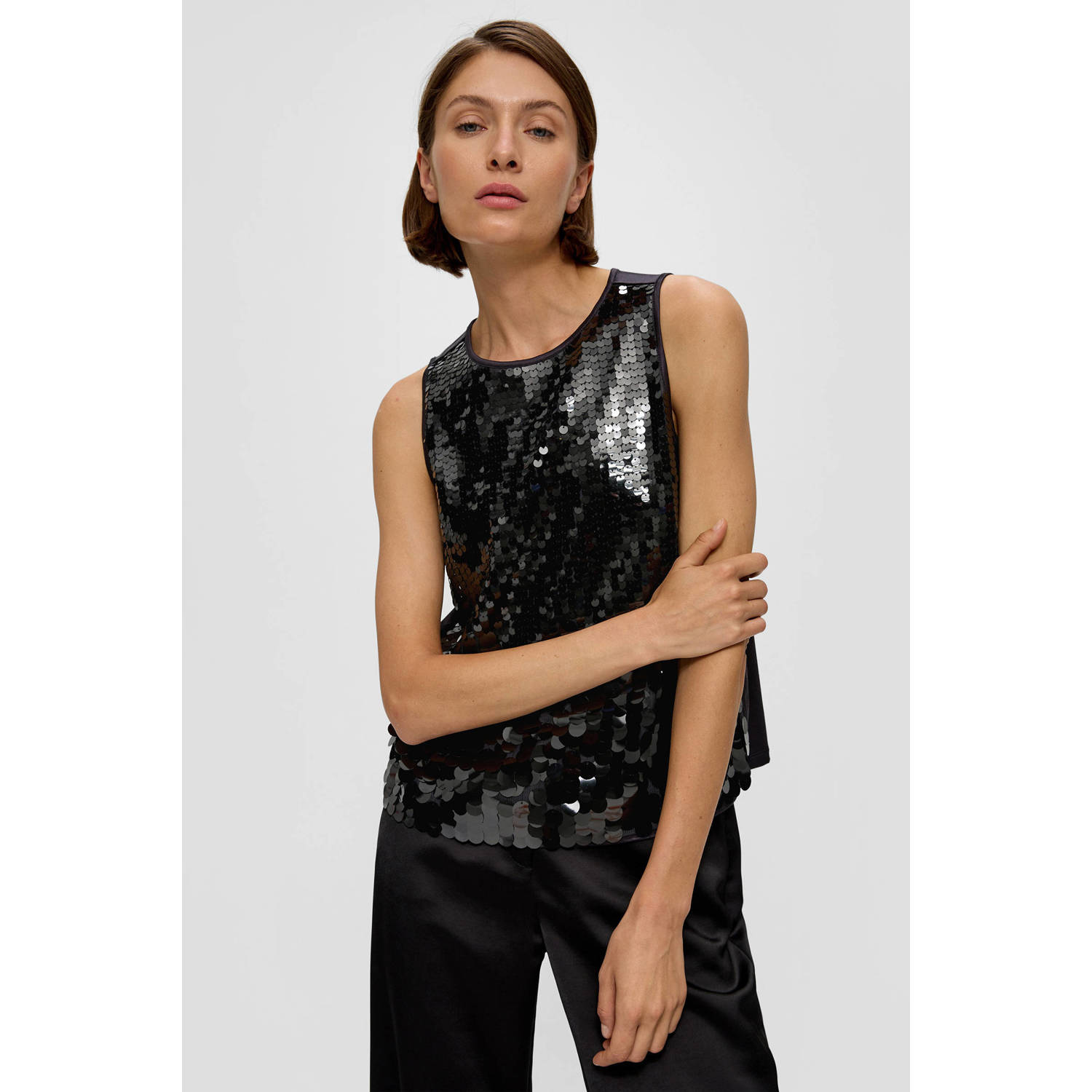 S.Oliver BLACK LABEL Shirt met pailletten in modieuze look