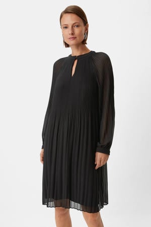 semi-transparante jurk met open detail zwart