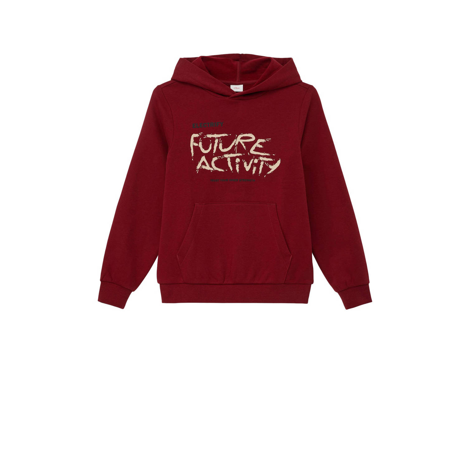 s.Oliver hoodie met tekst donkerrood