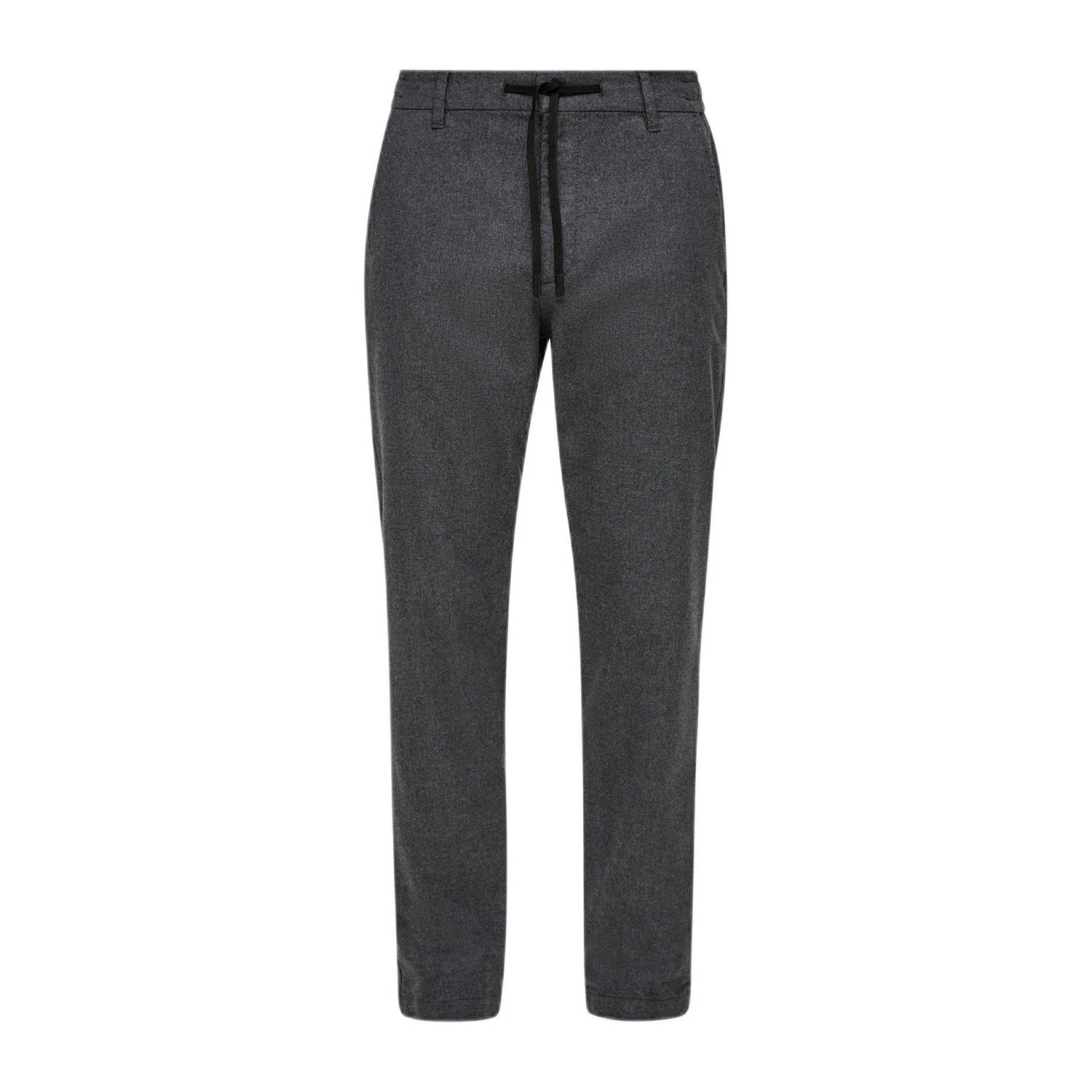 Q S by s.Oliver gemêleerde regular fit broek antraciet