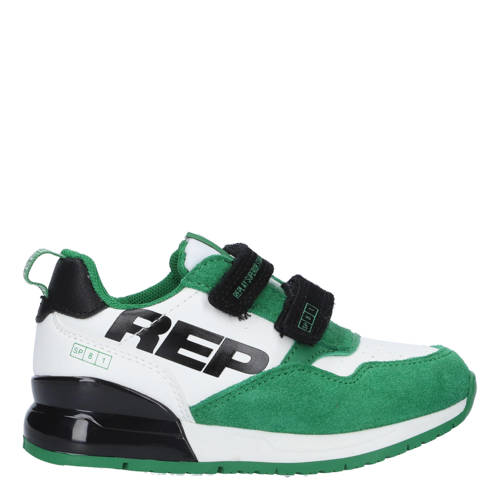 REPLAY Shoot kid suède sneakers groen/wit