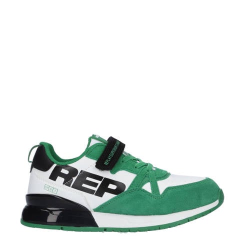 REPLAY Shoot Jr suède sneakers groen/wit