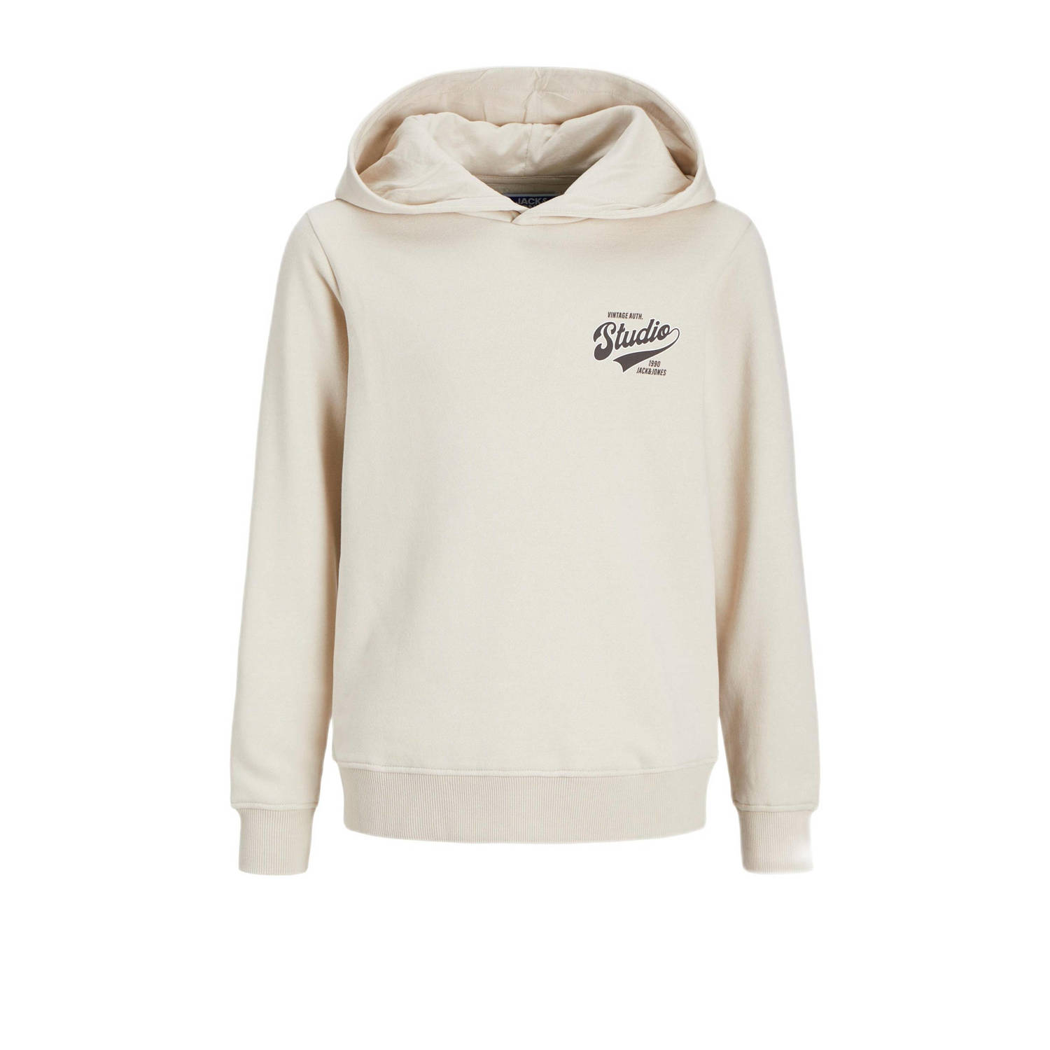 JACK & JONES JUNIOR hoodie JJTREND met backprint ecru