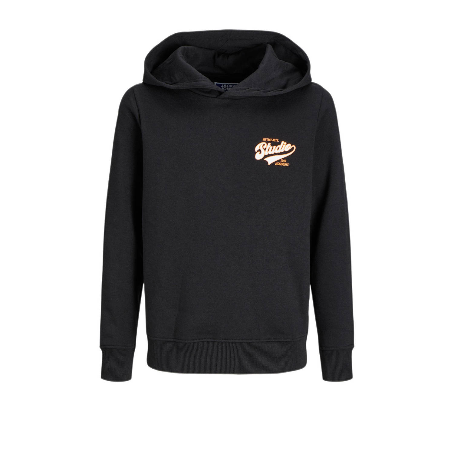 Jack & jones JUNIOR hoodie JJTREND met backprint zwart Sweater Backprint 128