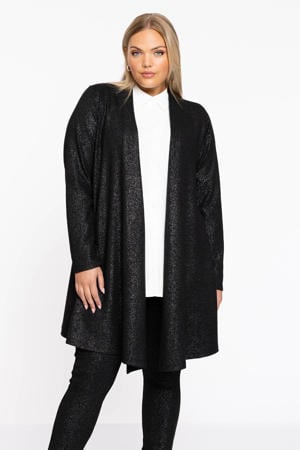 vest met glitters zwart