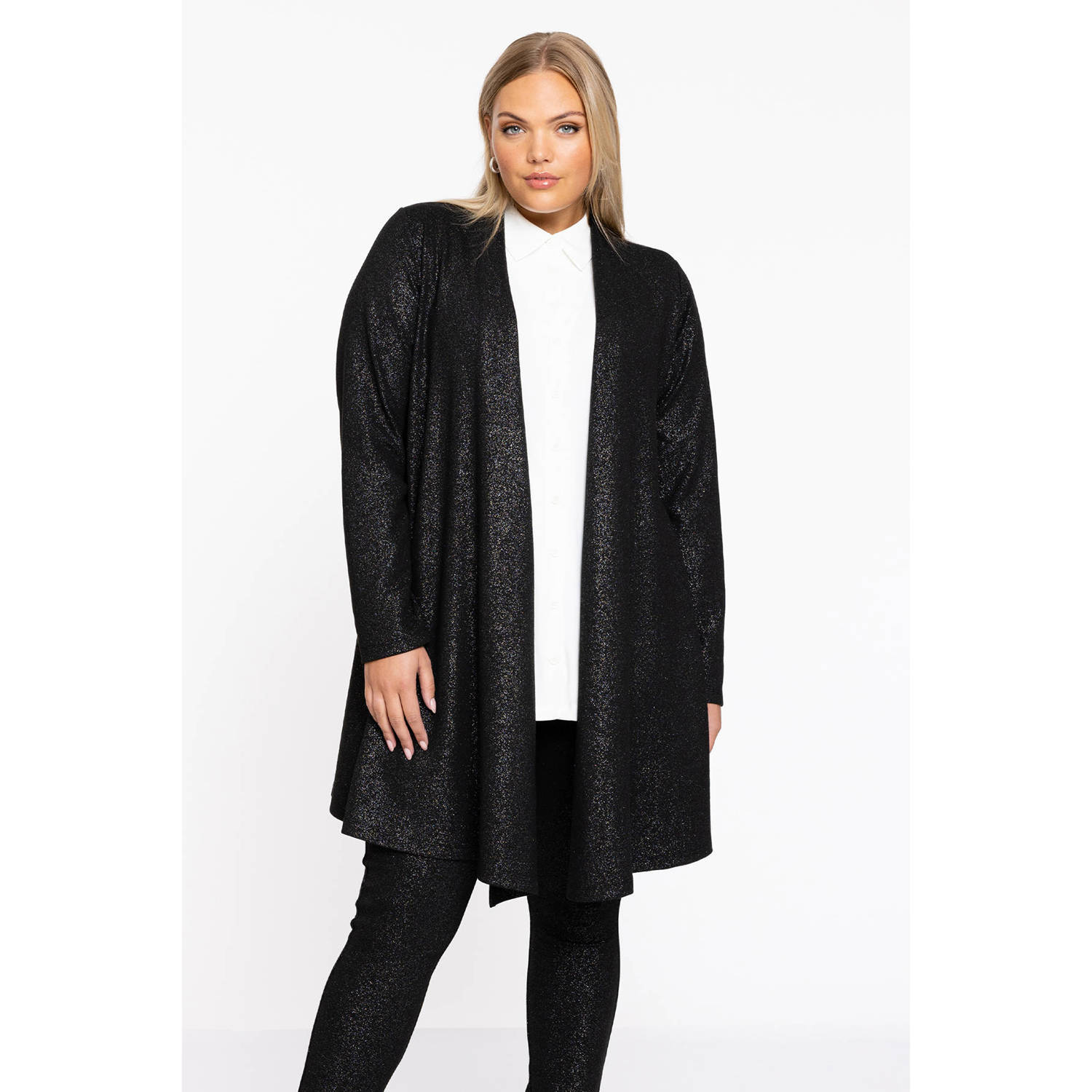 YOEK vest met glitters zwart