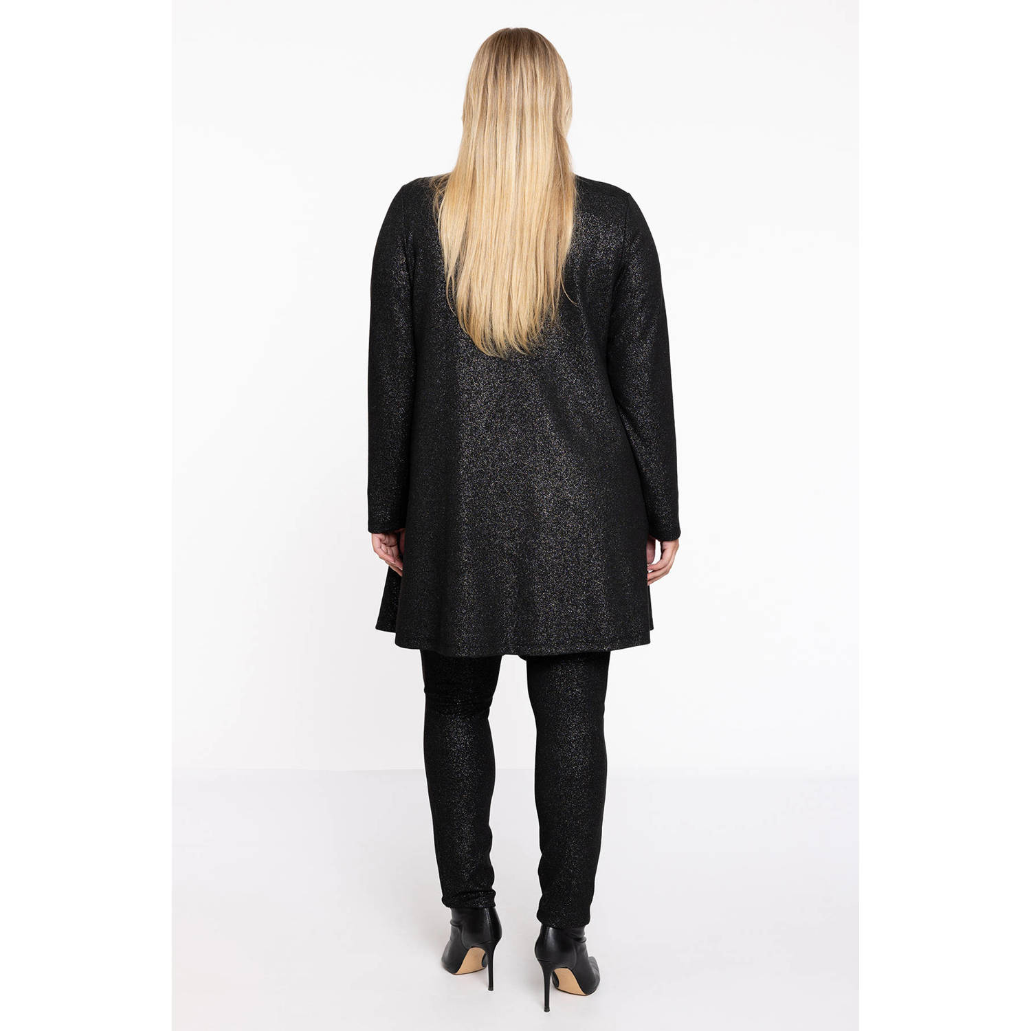 YOEK vest met glitters zwart