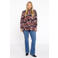 YOEK gebloemde blouse DOLCE van travelstof zwart/roze/bruin
