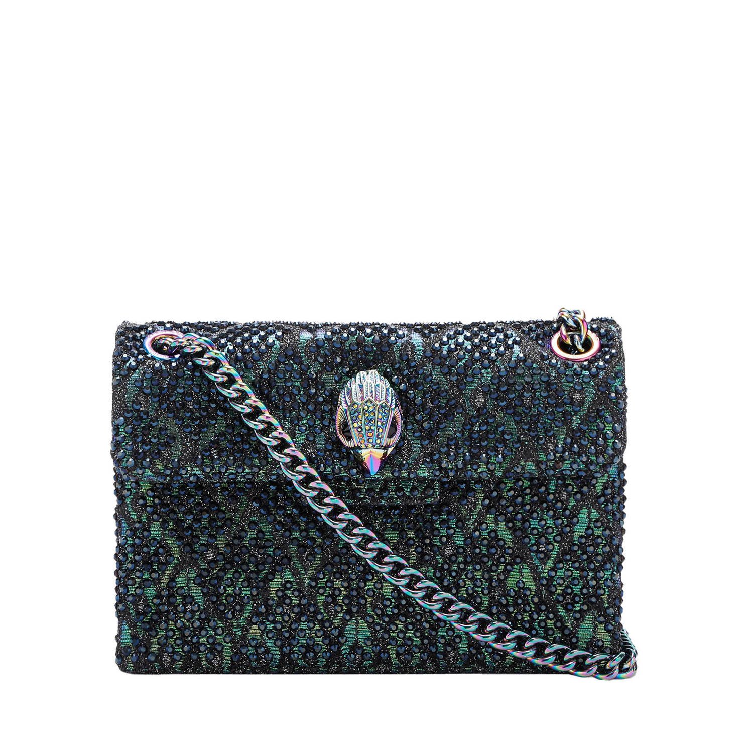 Kurt Geiger crossbody tas Fabric Mini Kesington met stuks zwart groen