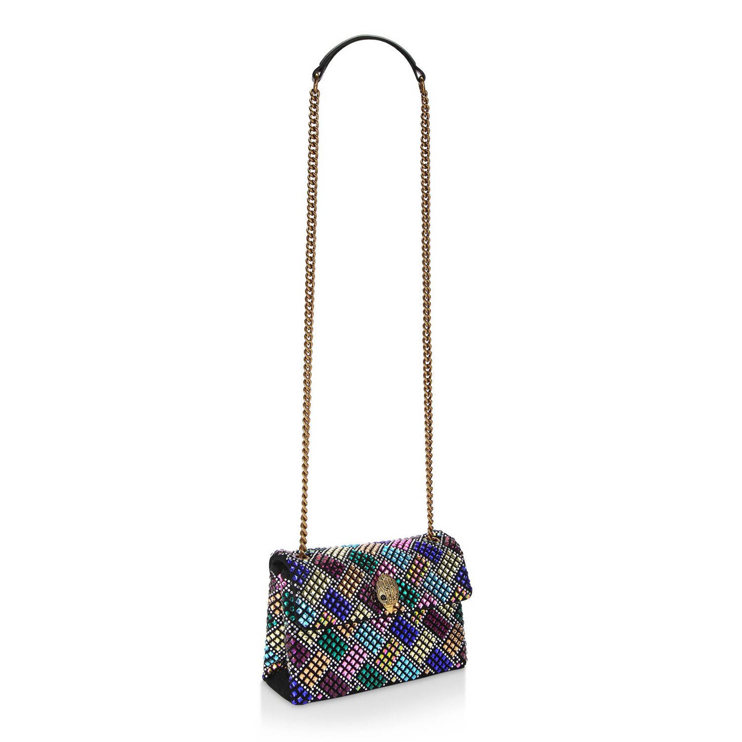 Kurt Geiger crossbody tas Medium Kensington met strass zwart multi