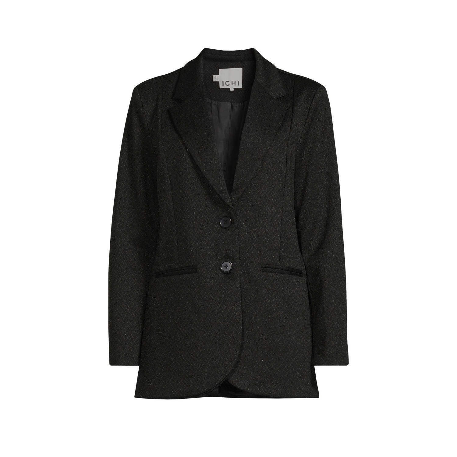 ICHI oversized blazer IHKATE met textuur zwart