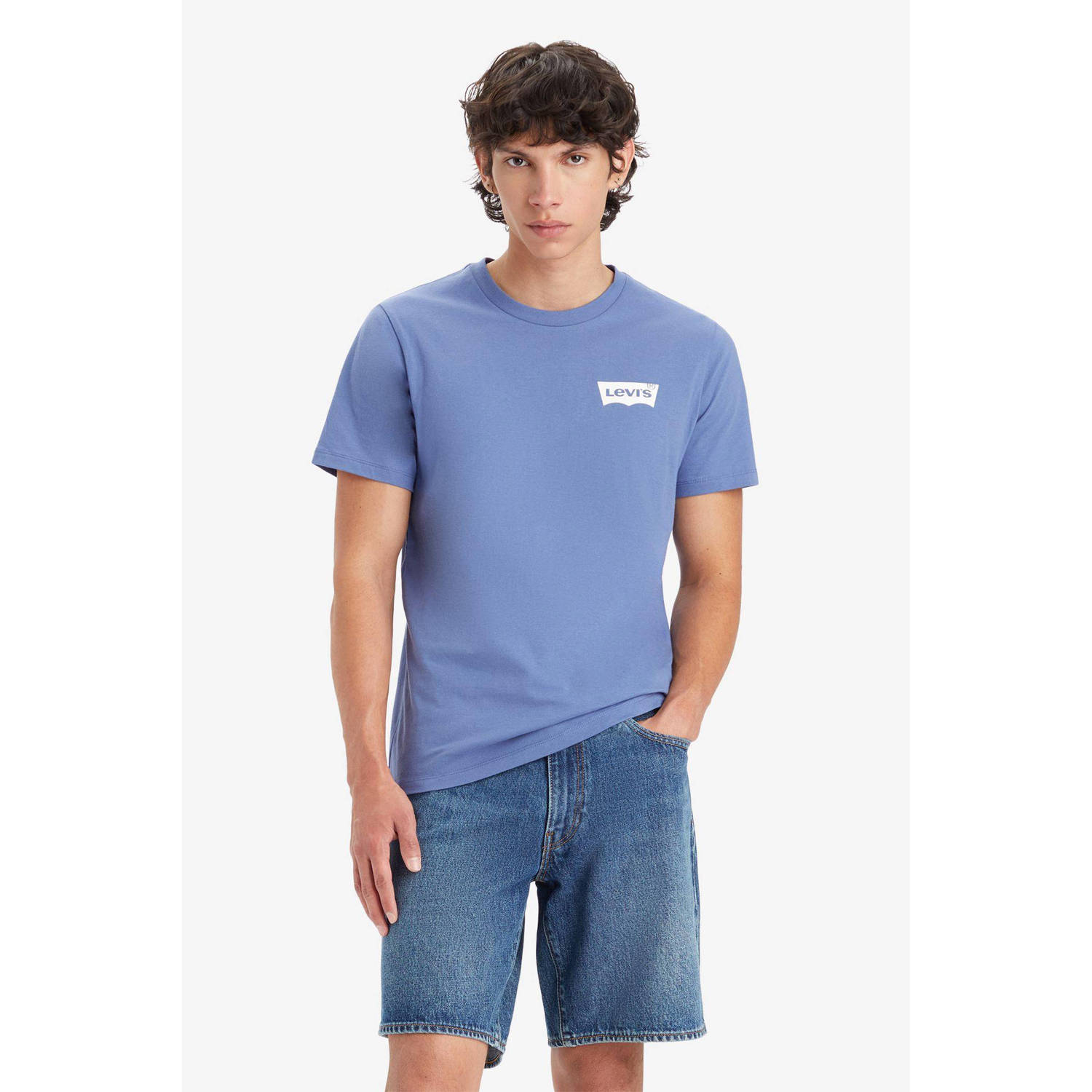 Levi's T-shirt met logo blauw