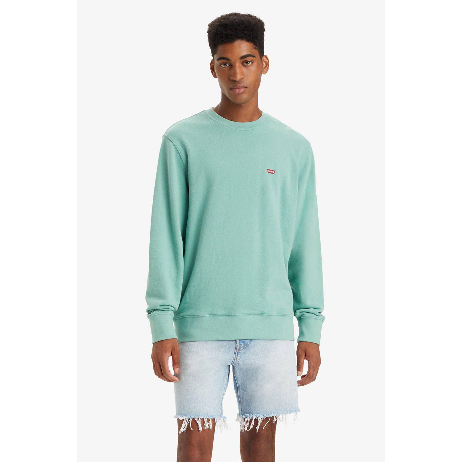 Levi's sweater met logo turquoise