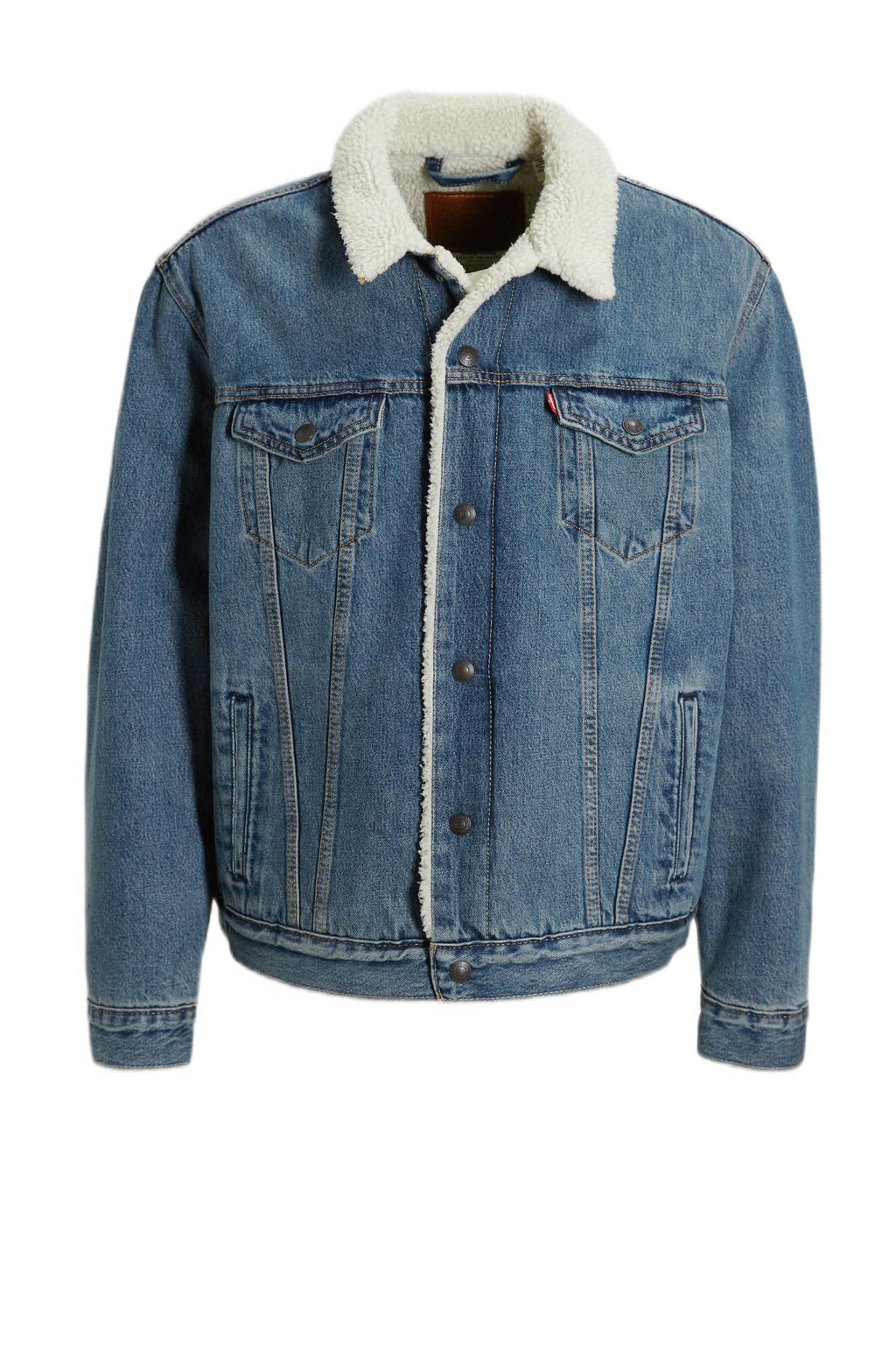 Redbridge Jeansjack voor heren, Trucker Sherpa jack, overgangsjack, denim, blauw, blauw, M Redbridge Jeansjack voor heren, Trucker Sherpa jack, overgangsjack, denim, blauw, blauw, M