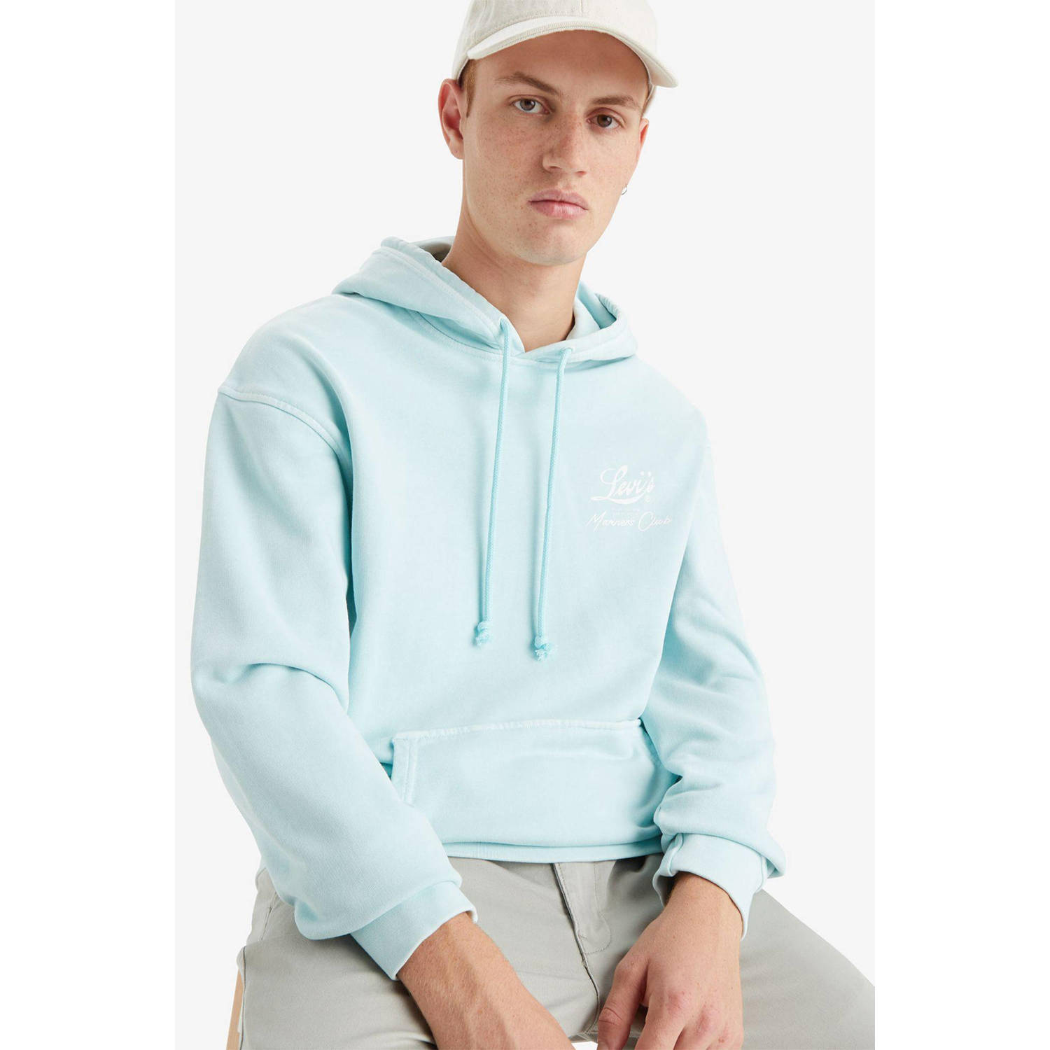 Levi's hoodie met printopdruk brin lichtblauw