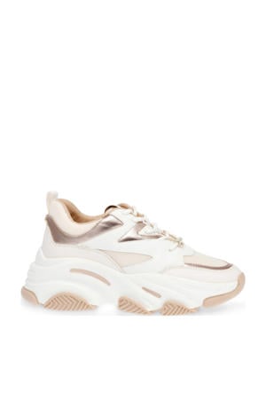 Progressive chunky leren sneakers ecru/roségoud