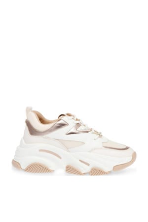Progressive chunky leren sneakers ecru/roségoud