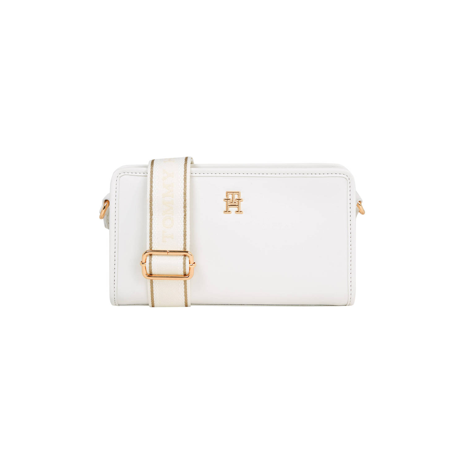 Tommy Hilfiger Witte Schoudertas met Ritssluiting White Dames