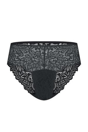 medium absorberende kanten menstruatieslip zwart