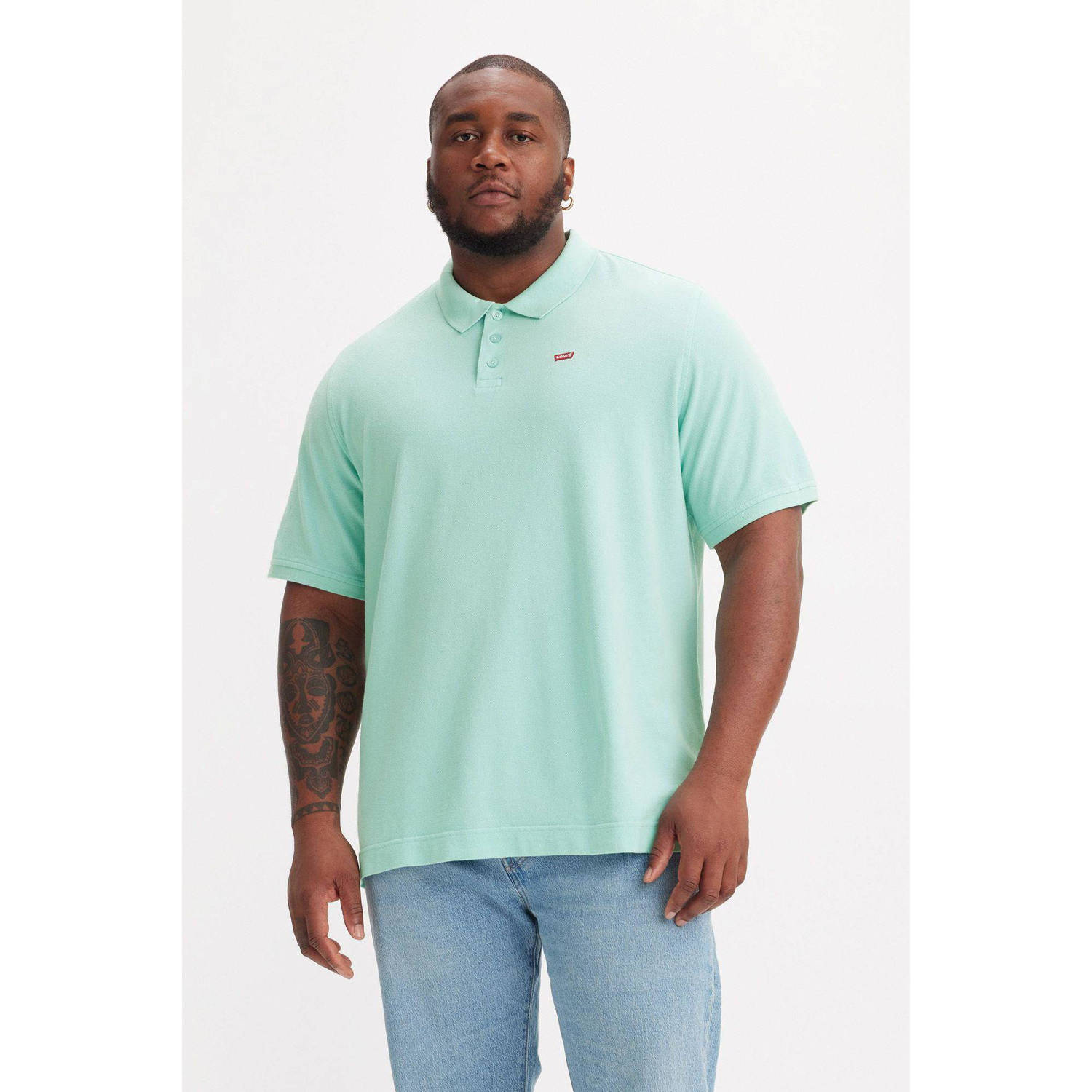 Levi's Big and Tall polo Plus Size met logo pastel turquoise
