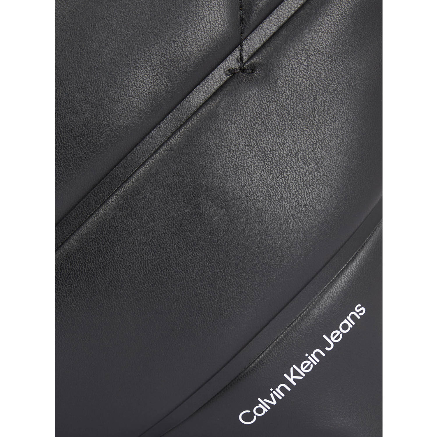 CALVIN KLEIN JEANS doorgestikte mini shopper zwart