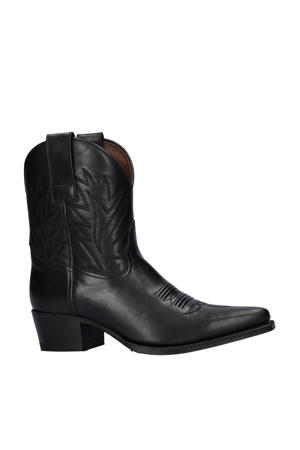 leren cowboylaarzen zwart