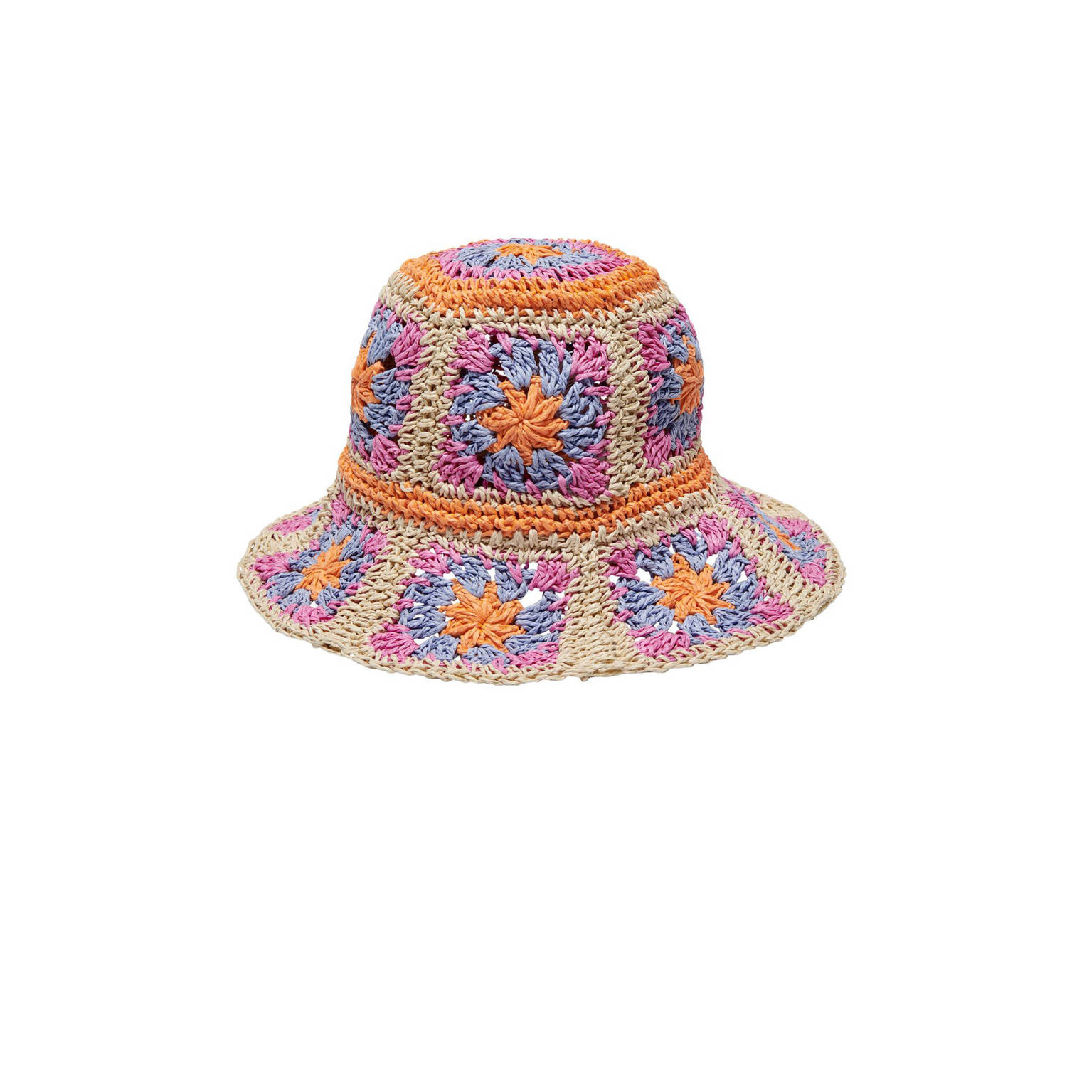 ONLY crochet bucket hat ONLQUINN lila roze