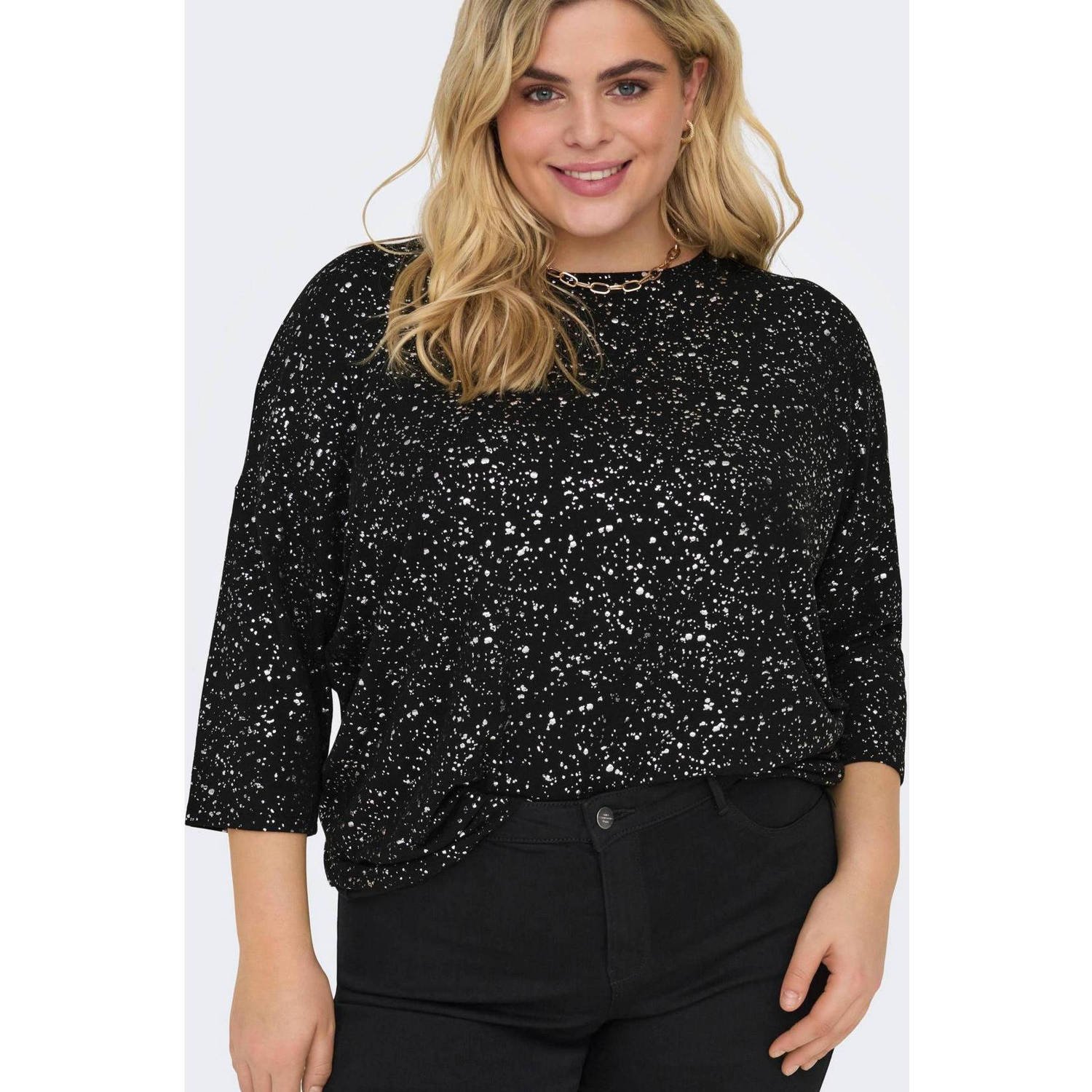 ONLY CARMAKOMA Shirt met ronde hals CARFOILA 3 4 O-NECK TOP JRS BF