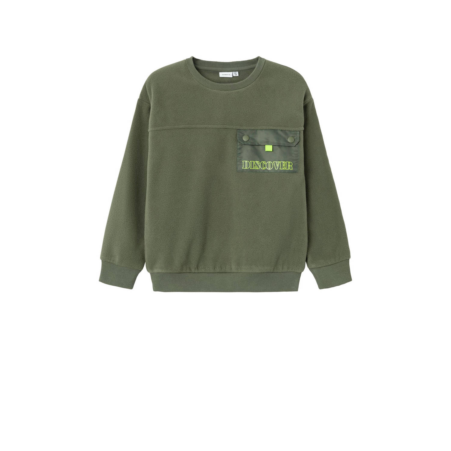 NAME IT KIDS sweater NKMNABANNO armygroen